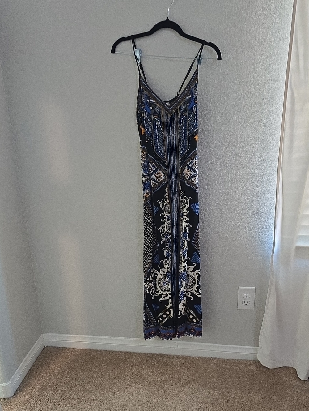 Jealous Tomato Blue and Cream Printed Maxi Dress